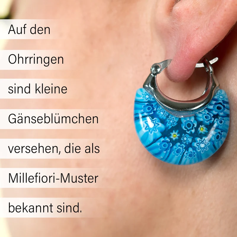 Mehrfarbige Huggie-Ohrringe im Murano-Stil, Edelstahl