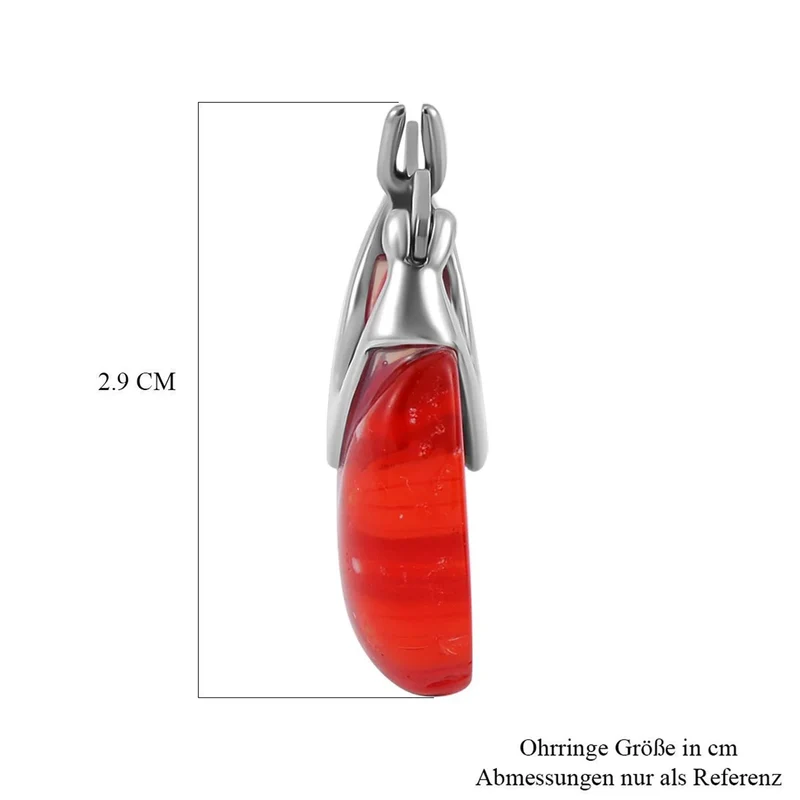 Mehrfarbige Huggie-Ohrringe im Murano-Stil, Edelstahl