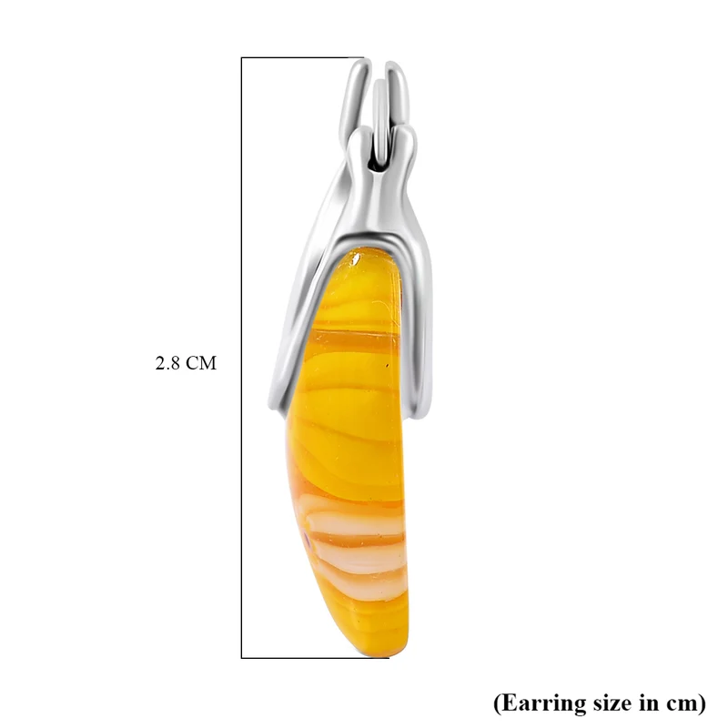 Mehrfarbige Huggie-Ohrringe im Murano-Stil, Edelstahl