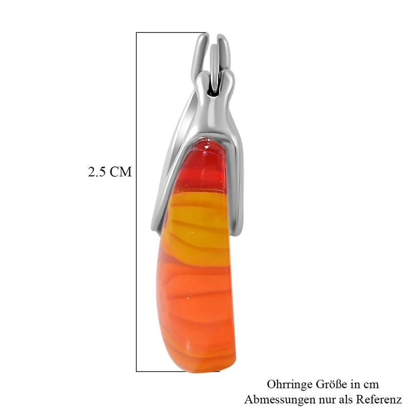 Mehrfarbige Huggie-Ohrringe im Murano-Stil, Edelstahl