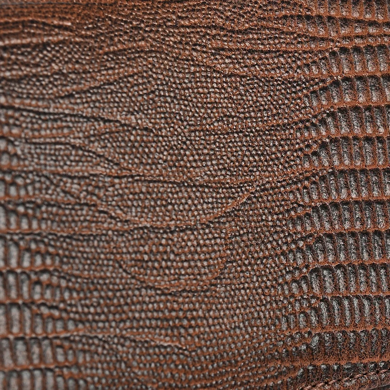 LA MAREY Geldbörse aus Leder mit RFID Schutz und Eidechsen Prägung, 18,4 x 10,2 cm, Schwarz