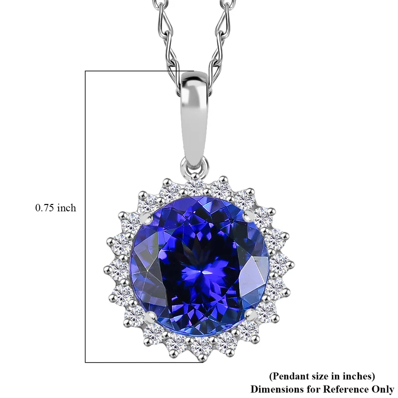 Rhapsody AAAA Tansanit, Weißer Diamant AGI zertifiziert Schmuckset (10-15 Werktage Lieferzeit) ca. 50 cm 950 Platin ca. 1.69 ct