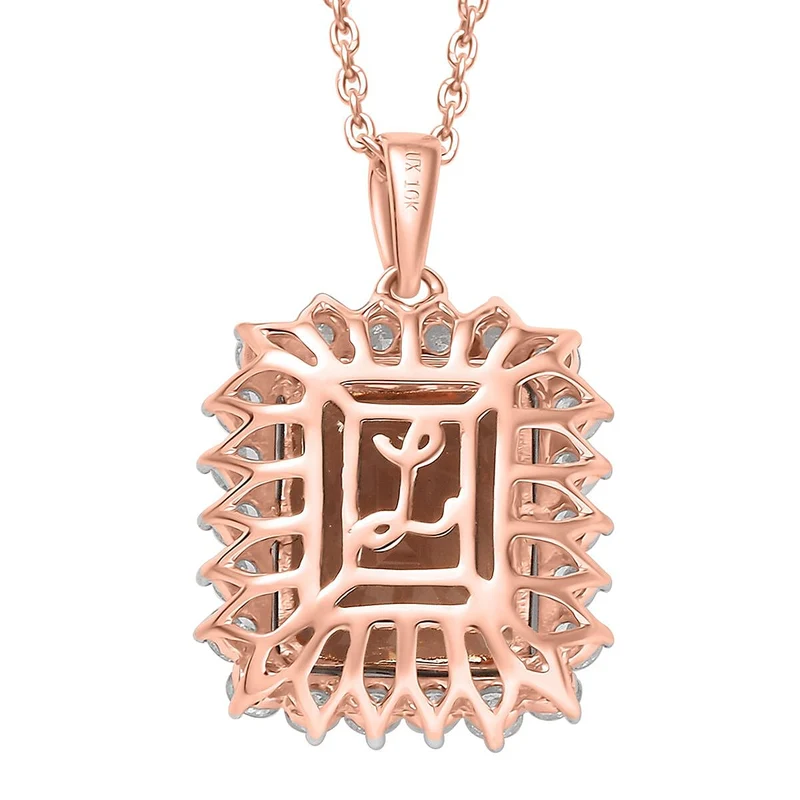 LUXORO AAA Morganit, Weißer Diamant Schmuckset (10-15 Werktage Lieferzeit) ca. 50 cm 417 Gold ca. 6.95 ct