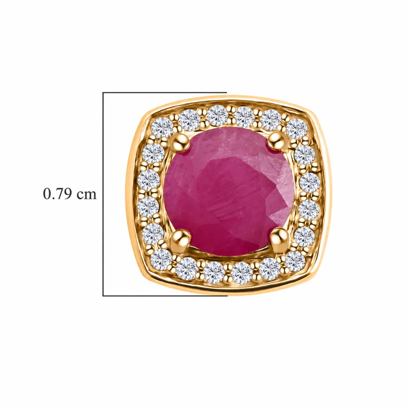 LUXORO zertifizierte und geprüfte AAA natürliche Mosambik Rubin und I2 Diamant Halo Ohrringe in 417 Gold - 2,15 ct. (9-14 Werktage Lieferzeit)
