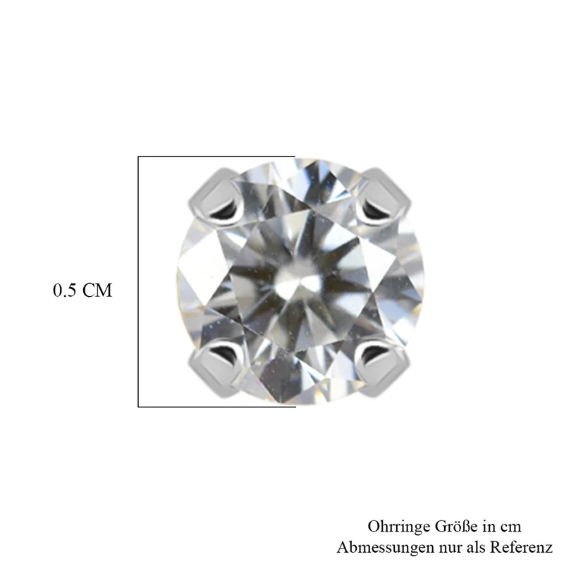 D'Joy Moissanit Ohrringe 925 Silber vergoldet ca. 0.88 ct