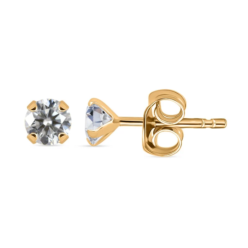 D'Joy Moissanit Ohrringe 925 Silber vergoldet ca. 0.88 ct
