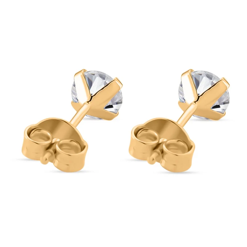 D'Joy Moissanit Ohrringe 925 Silber vergoldet ca. 0.88 ct