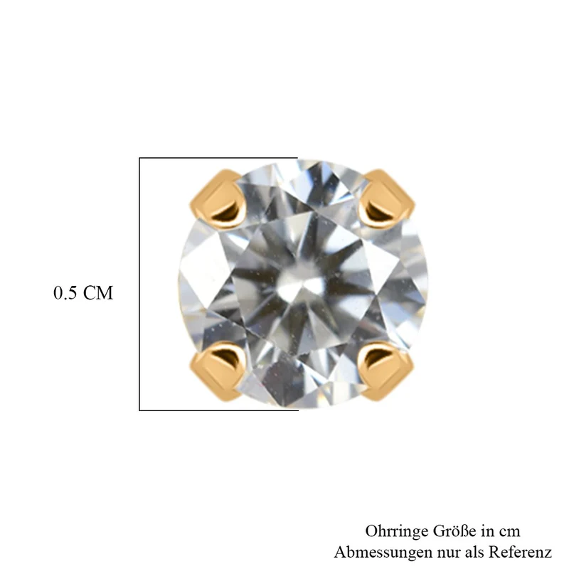 D'Joy Moissanit Ohrringe 925 Silber vergoldet ca. 0.88 ct
