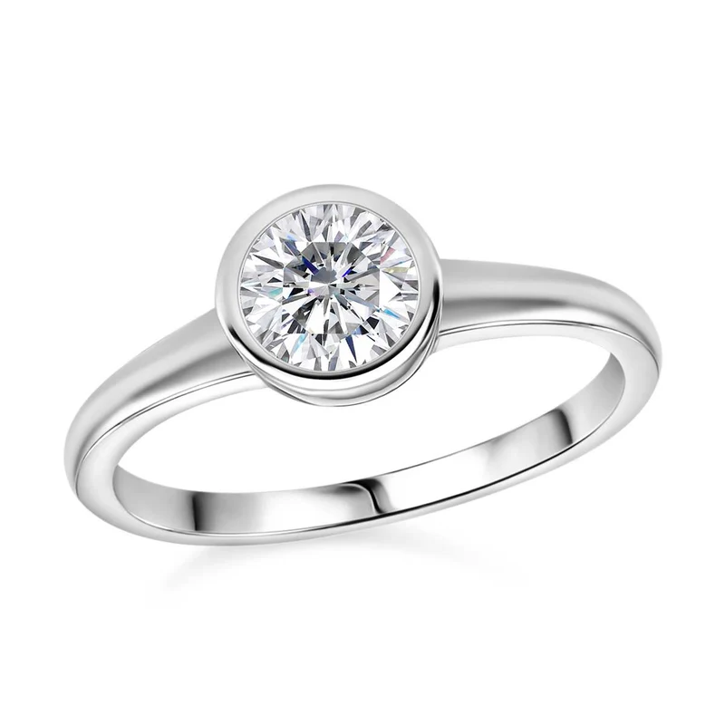 2er Set - Moissanit Ring und Anhänger, 925 Silber platiniert (Größe 19.00) ca. 1.50 ct