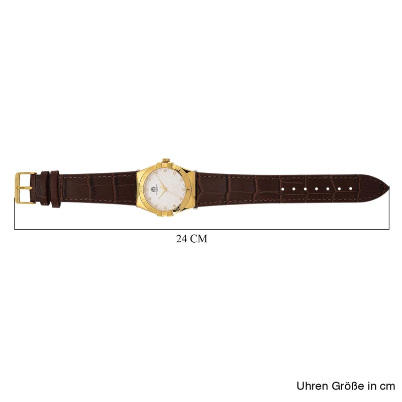 WILLIAM HUNT - Lab Grown Diamant Schweizer Uhrwerk, Uhren 21.5 cm 316L Edelstahl IP-Gelbbeschichtung
