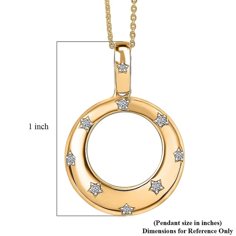 D'Joy Lab Grown Diamant SI-GH Schmuckset ca. 50 cm 925 Silber 750 Gelbgold vermeil ca. 0.15 ct