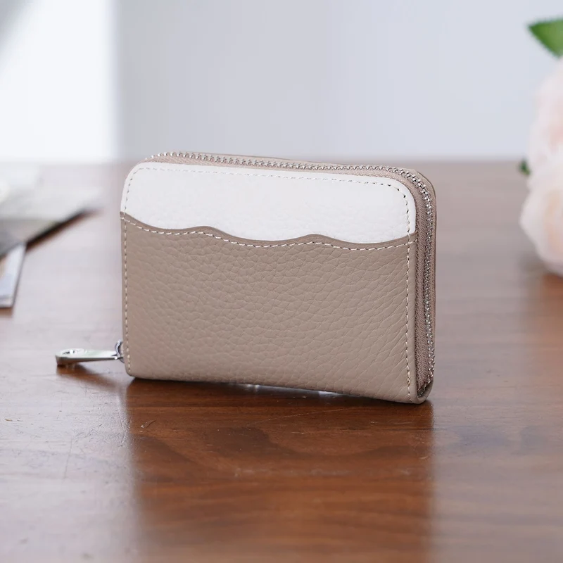 Echtleder Geldbörse mit RFID Schutz 11.5 x 8.5 x 2.5 cm Schwarz