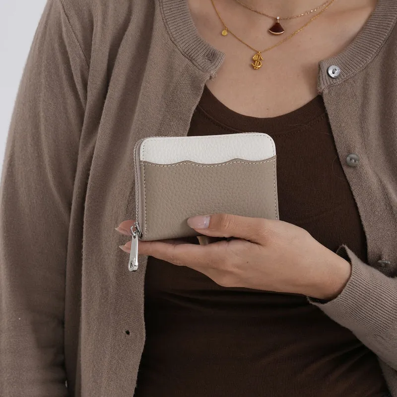 Echtleder Geldbörse mit RFID Schutz 11.5 x 8.5 x 2.5 cm Schwarz