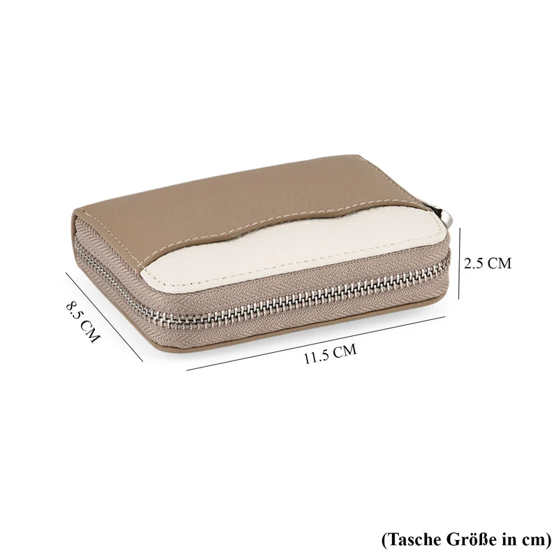 Echtleder Geldbörse mit RFID Schutz 11.5 x 8.5 x 2.5 cm Schwarz