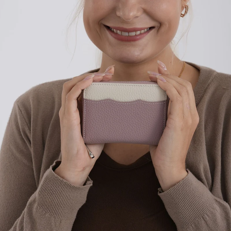 Echtleder Geldbörse mit RFID Schutz 11.5 x 8.5 x 2.5 cm Schwarz