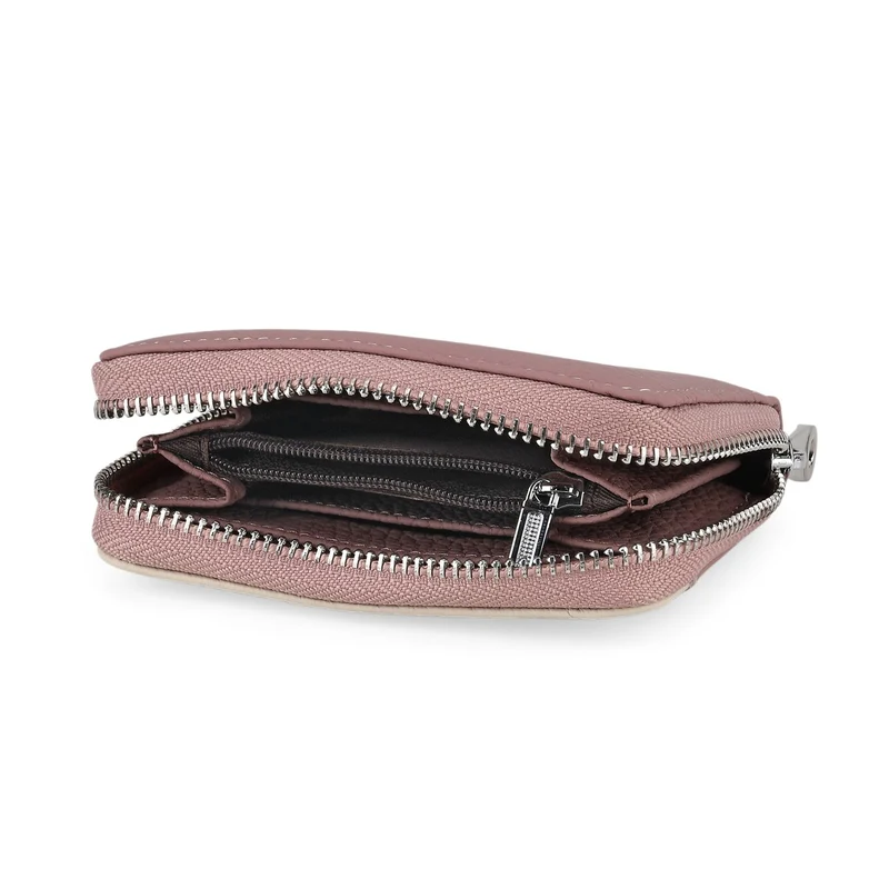 Echtleder Geldbörse mit RFID Schutz 11.5 x 8.5 x 2.5 cm Schwarz
