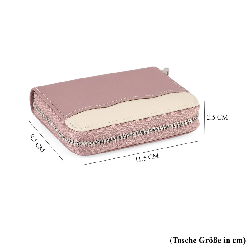 Echtleder Geldbörse mit RFID Schutz 11.5 x 8.5 x 2.5 cm Schwarz