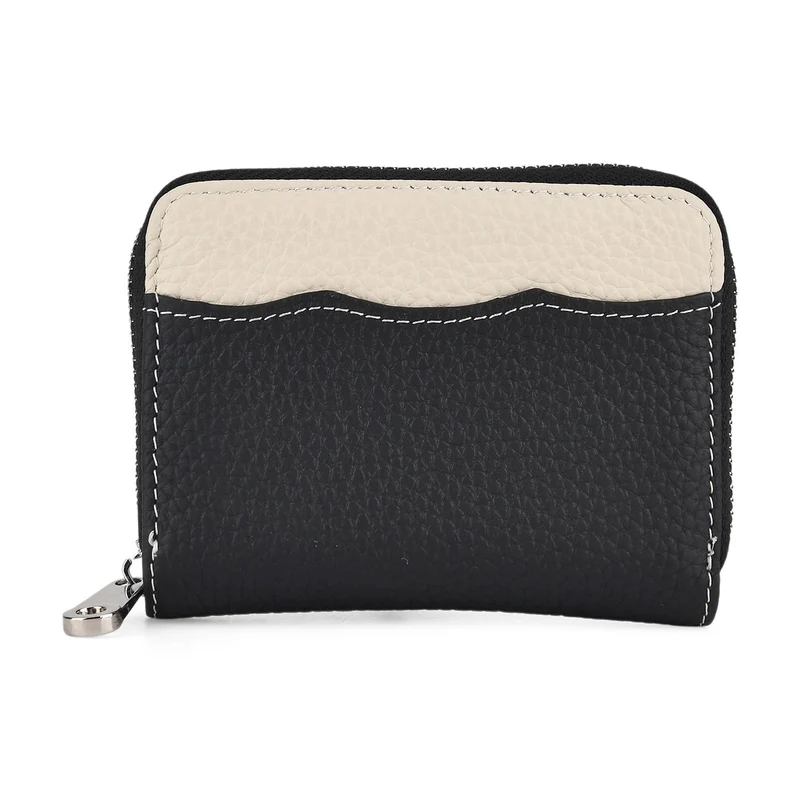 Echtleder Geldbörse mit RFID Schutz 11.5 x 8.5 x 2.5 cm Schwarz