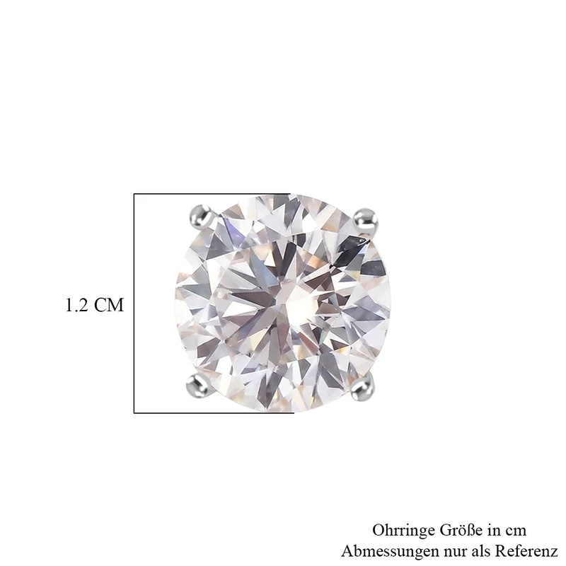 D'Joy Moissanit Ohrringe 925 Silber Rhodiniert ca. 10.08 ct