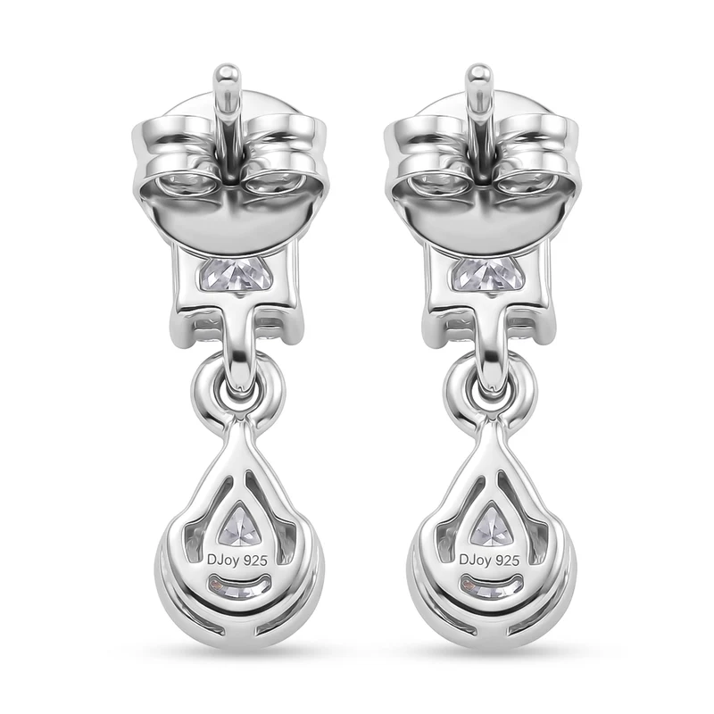 D'Joy Moissanit Ohrringe 925 Silber Platiniert ca. 1.92 ct