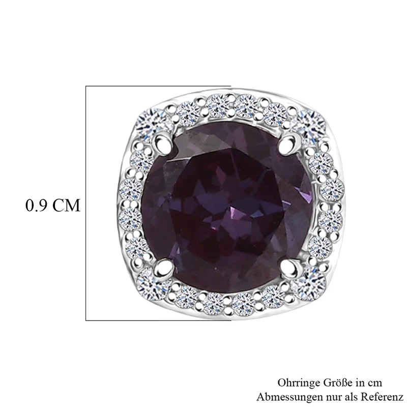 LUXURIANT(10-15 Werktage Lieferzeit) 3,41 ct. AGI zertifizierte und und geprüfte AAA Labor Alexandrit und Labor Diamant Ohrringe in 417 Weißgold