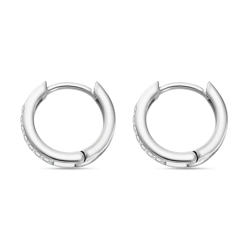 Moissanit Ohrringe 925 Silber 750 Rosévergoldet ca. 0.18 ct