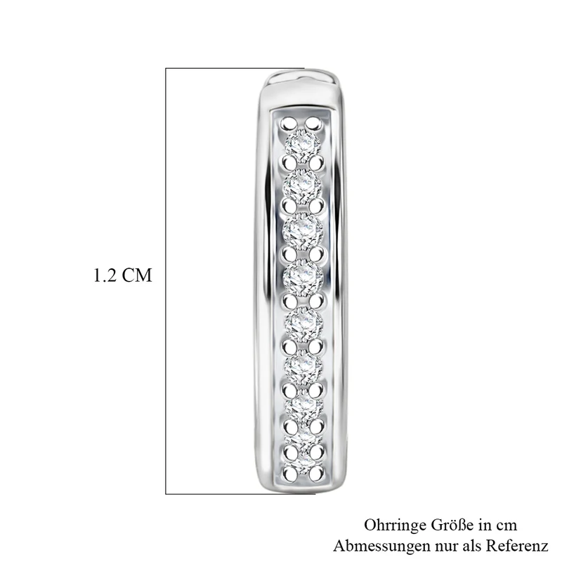 Moissanit Ohrringe 925 Silber 750 Rosévergoldet ca. 0.18 ct