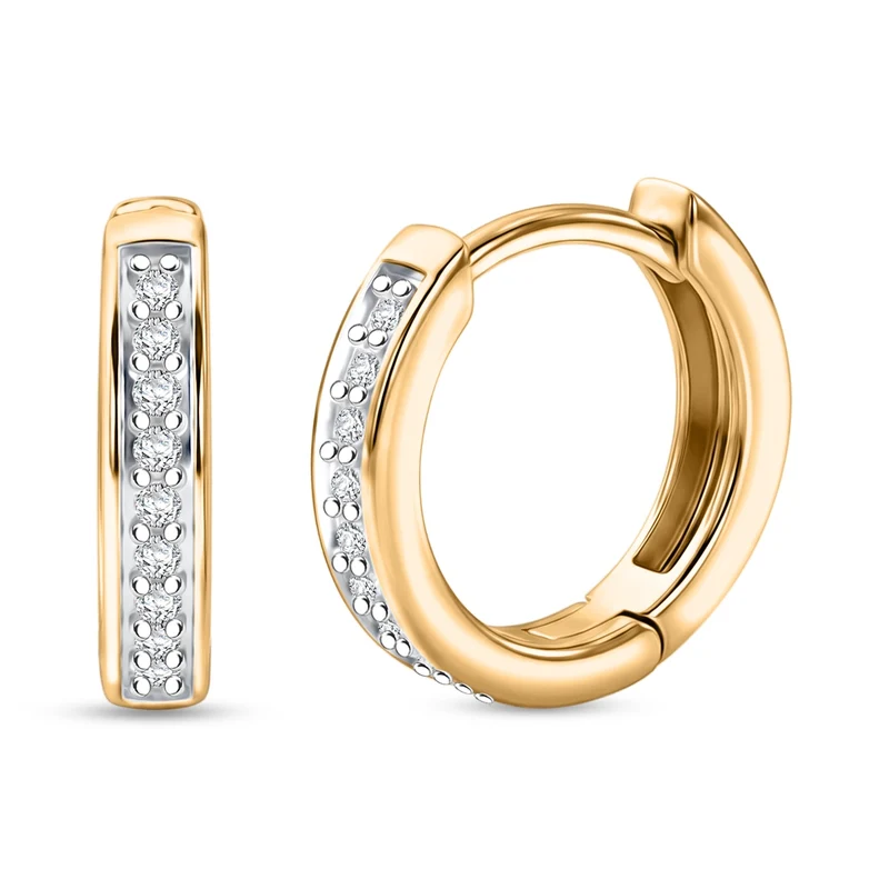Moissanit Ohrringe 925 Silber 750 Rosévergoldet ca. 0.18 ct