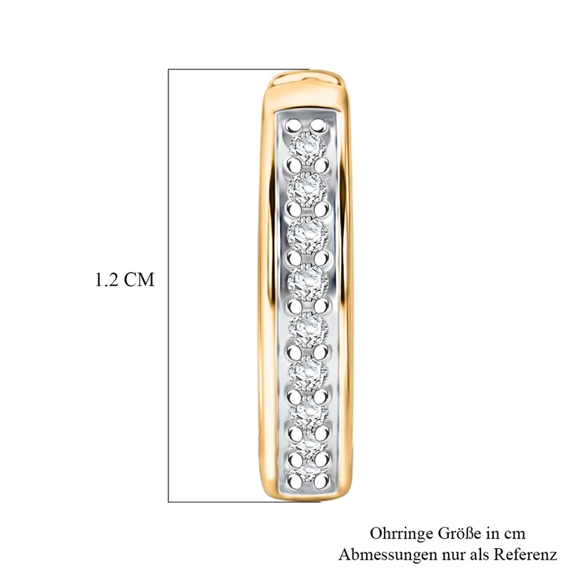 Moissanit Ohrringe 925 Silber 750 Rosévergoldet ca. 0.18 ct