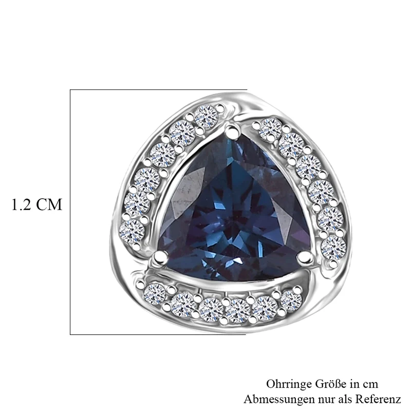 LUXURIANT 3,20 ct. AGI zertifizierte und geprüfte AAA Labor Alexandrit und Labor Diamant Ohrringe in 417 Weißgold