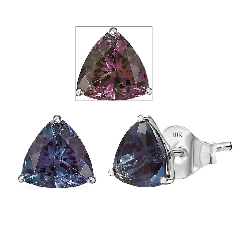 AAA Lab Grown Alexandrit AGI zertifiziert Ohrringe 417 Gold (10-15 Werktage Lieferzeit) ca. 2.82 ct