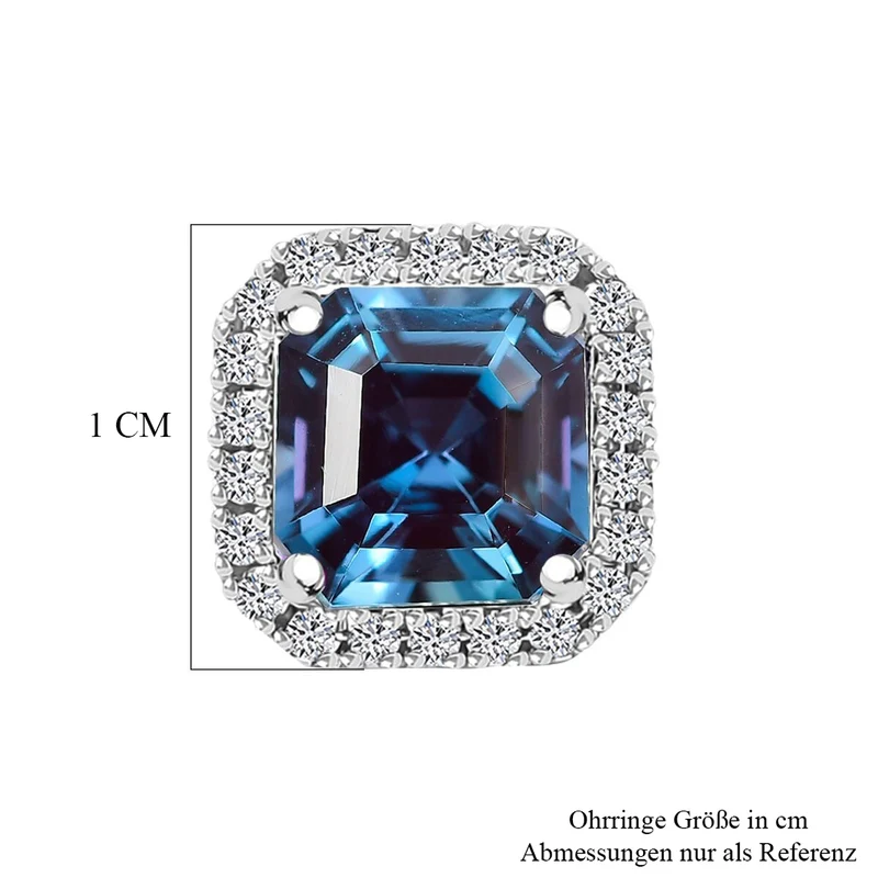 LUXURIANT(10-15 Werktage Lieferzeit) 4,27 ct. AGI zertifizierte AAA Labor Alexandrit und VS-EF Labor Diamant Ohrringe in 417 Weißgold