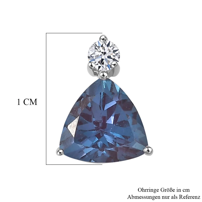 LUXURIANT(10-15 Werktage Lieferzeit) 3,33 ct. AGI zertifizierte und geprüfte AAA Labor Alexandrit und SI-GH Labor Diamant Ohrringe in 417 Weißgold