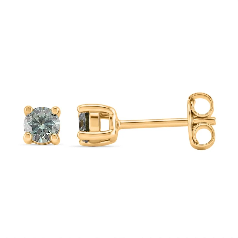 D'Joy Blauer Moissanit Ohrringe 925 Silber vergoldet ca. 0.60 ct