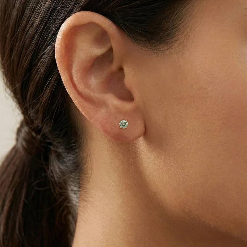 D'Joy Blauer Moissanit Ohrringe 925 Silber vergoldet ca. 0.60 ct