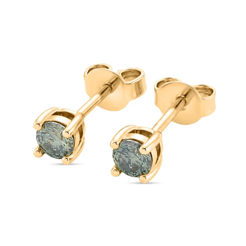 D'Joy Blauer Moissanit Ohrringe 925 Silber vergoldet ca. 0.60 ct