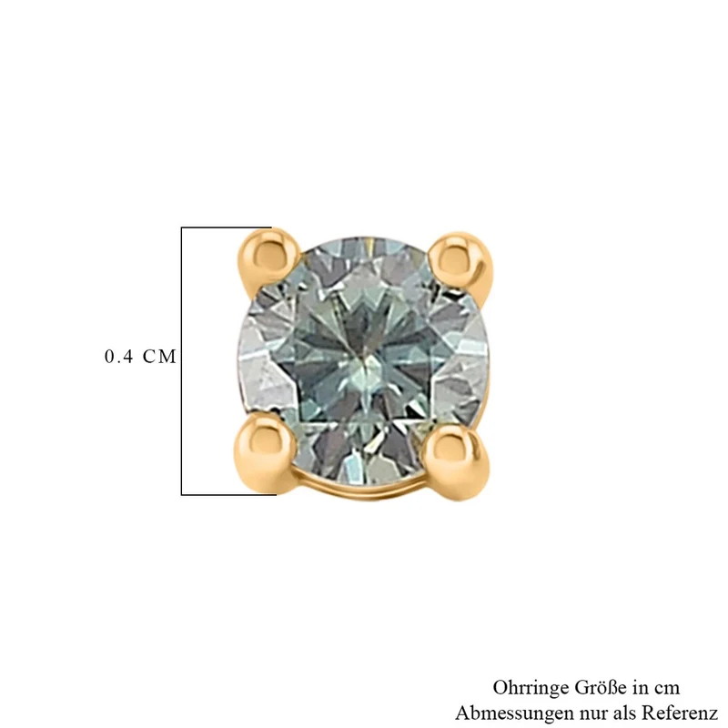 D'Joy Blauer Moissanit Ohrringe 925 Silber vergoldet ca. 0.60 ct