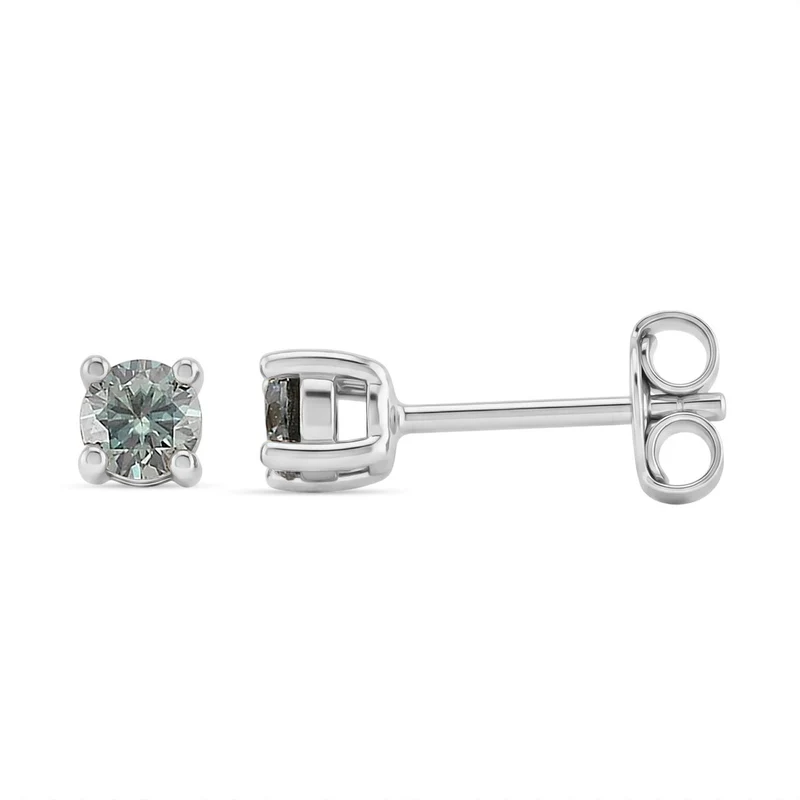 D'Joy Blauer Moissanit Ohrringe 925 Silber vergoldet ca. 0.60 ct