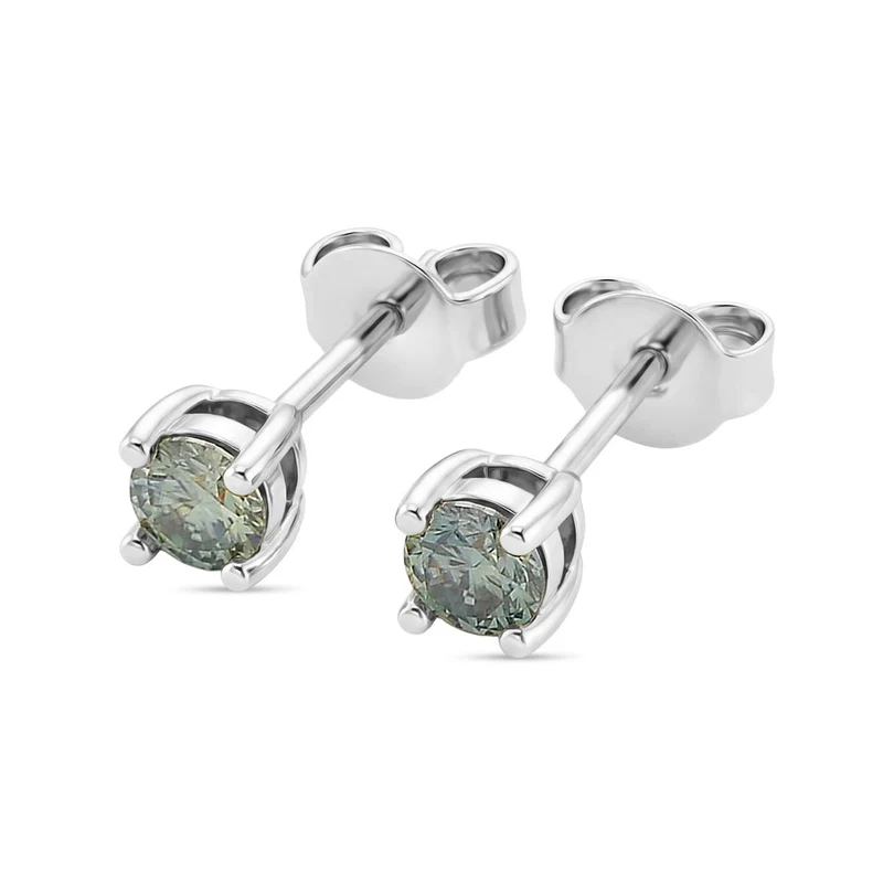 D'Joy Blauer Moissanit Ohrringe 925 Silber vergoldet ca. 0.60 ct