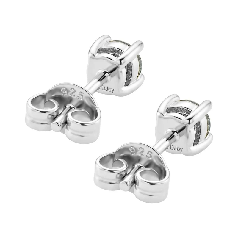D'Joy Blauer Moissanit Ohrringe 925 Silber vergoldet ca. 0.60 ct
