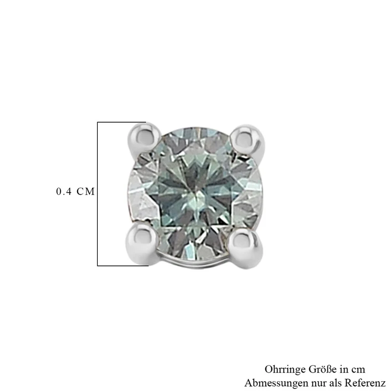 D'Joy Blauer Moissanit Ohrringe 925 Silber vergoldet ca. 0.60 ct