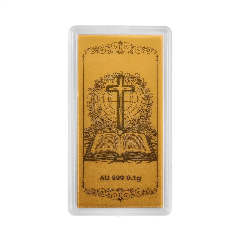 999er Goldfolie mit Bibel-Motiv, 100mg, 5,5x3cm