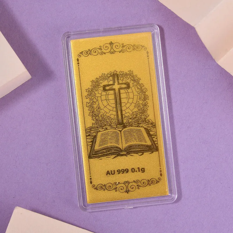 999er Goldfolie mit Bibel-Motiv, 100mg, 5,5x3cm