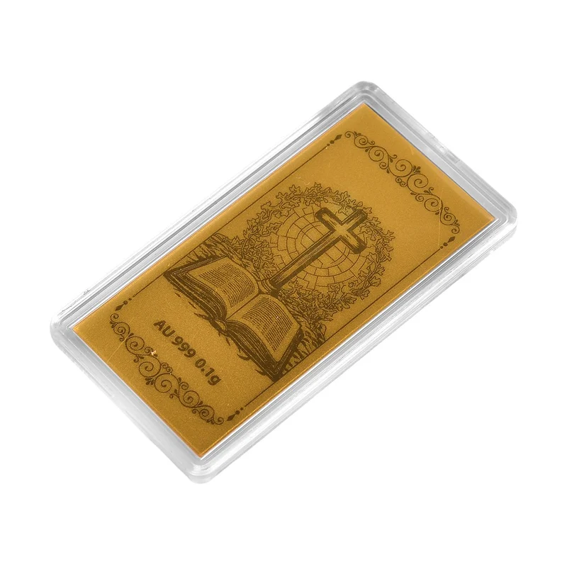 999er Goldfolie mit Bibel-Motiv, 100mg, 5,5x3cm