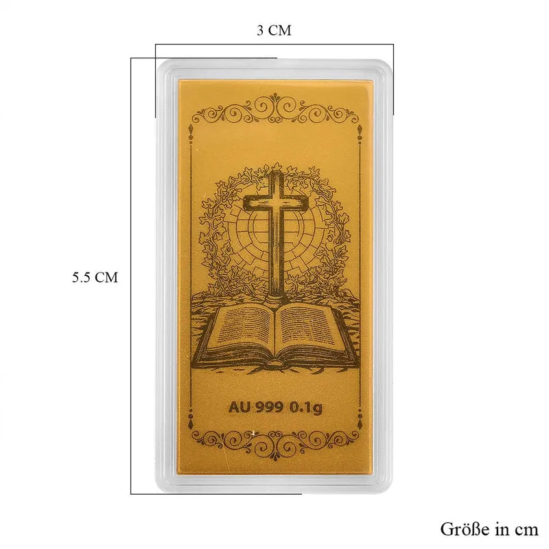 999er Goldfolie mit Bibel-Motiv, 100mg, 5,5x3cm