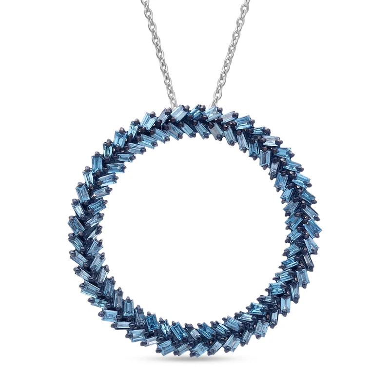 LUXURIANT SGL zertifizierter VS-EF Labor gelber Diamant Anhänger mit 50cm Kette, 925 Silber rhodiniert - 1 ct.