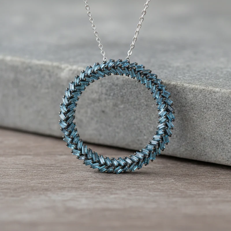 LUXURIANT SGL zertifizierter VS-EF Labor gelber Diamant Anhänger mit 50cm Kette, 925 Silber rhodiniert - 1 ct.