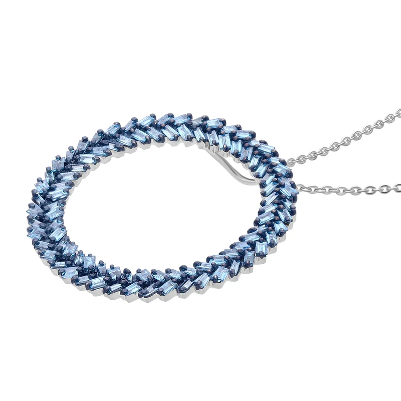 LUXURIANT SGL zertifizierter VS-EF Labor gelber Diamant Anhänger mit 50cm Kette, 925 Silber rhodiniert - 1 ct.