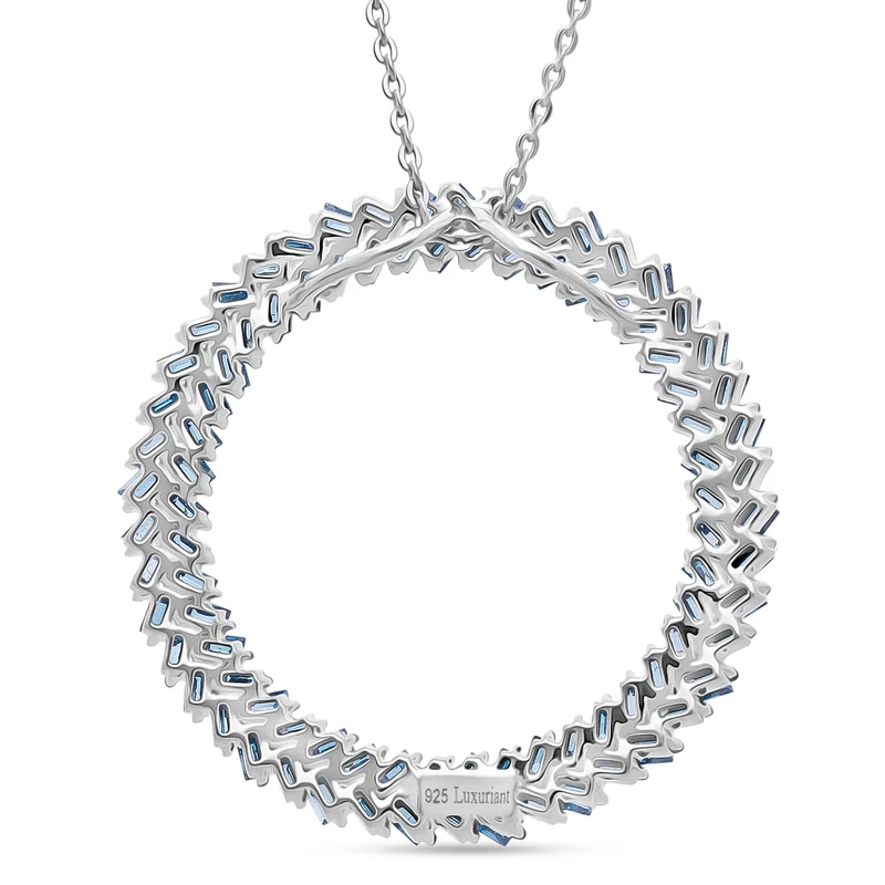 LUXURIANT SGL zertifizierter VS-EF Labor gelber Diamant Anhänger mit 50cm Kette, 925 Silber rhodiniert - 1 ct.