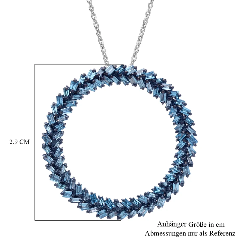 LUXURIANT SGL zertifizierter VS-EF Labor gelber Diamant Anhänger mit 50cm Kette, 925 Silber rhodiniert - 1 ct.